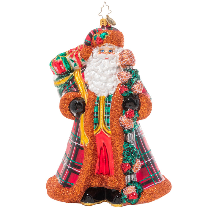 Perfectly Plaid Santa Ornament