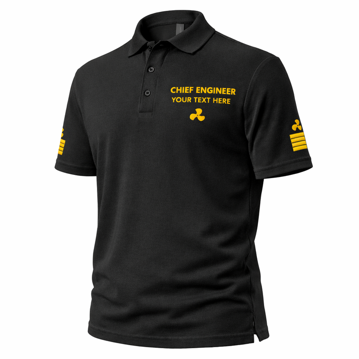 Personalized Chief Engineer Polo - Merchant Navy Uniform with Custom Embroidery