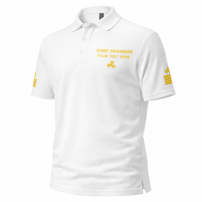 Personalized Chief Engineer Polo - Merchant Navy Uniform with Custom Embroidery