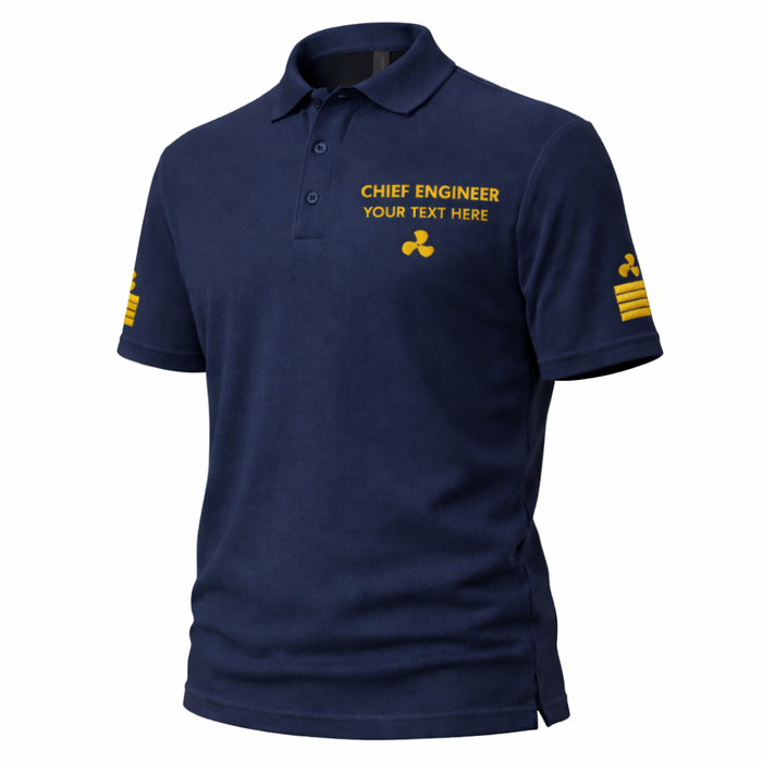 Personalized Chief Engineer Polo - Merchant Navy Uniform with Custom Embroidery