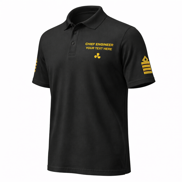Personalized Chief Engineer Polo - Merchant Navy Uniform with Custom Embroidery
