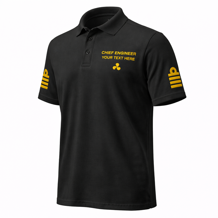 Personalized Chief Engineer Polo - Merchant Navy Uniform with Custom Embroidery
