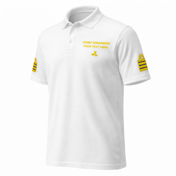 Personalized Chief Engineer Polo - Merchant Navy Uniform with Custom Embroidery