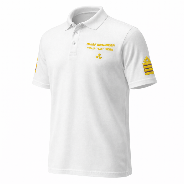 Personalized Chief Engineer Polo - Merchant Navy Uniform with Custom Embroidery