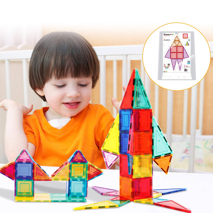 PicassoTiles: 12pc Magnetic Tile Building Set