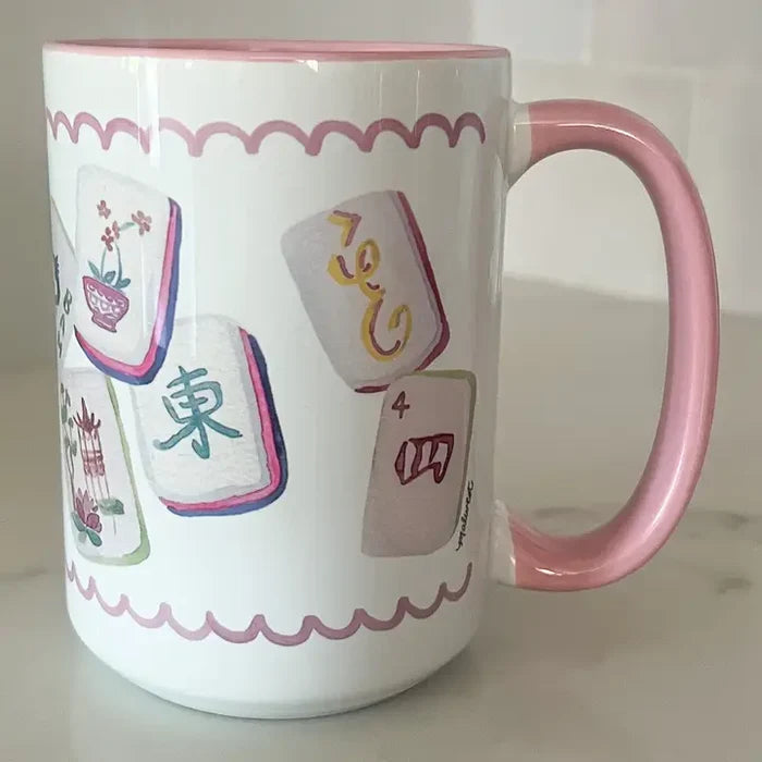 Pink Mahjong Tiles Mug