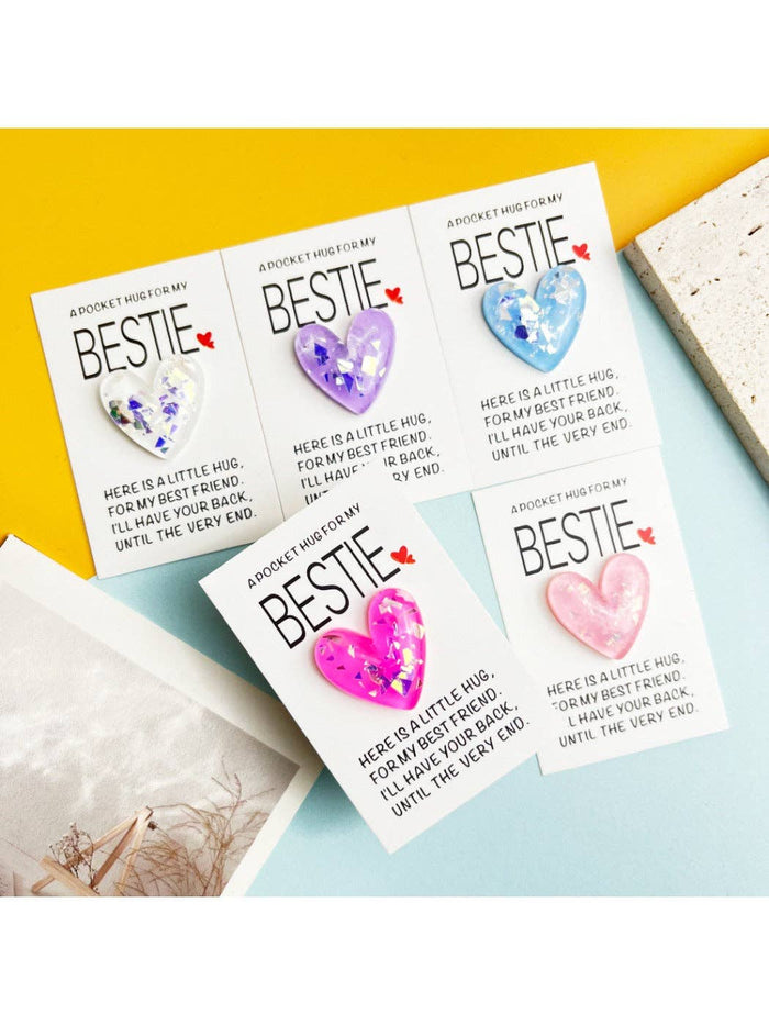 Pocket Hug Glitter Heart Gift for Best Friends