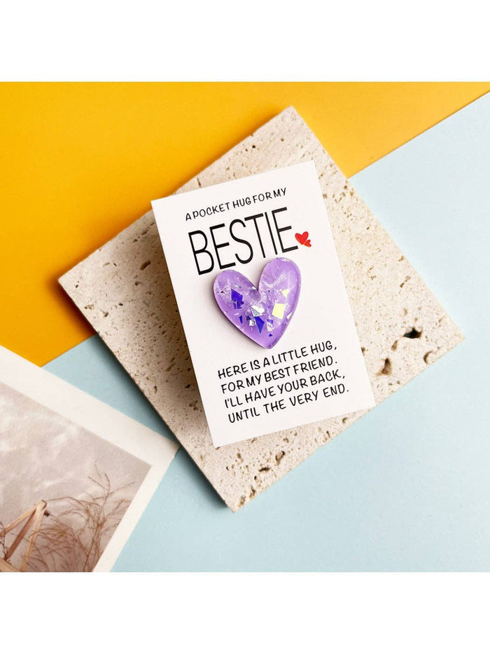 Pocket Hug Glitter Heart Gift for Best Friends