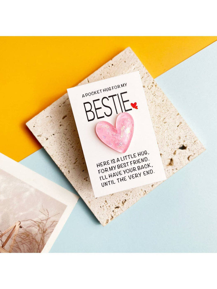 Pocket Hug Glitter Heart Gift for Best Friends