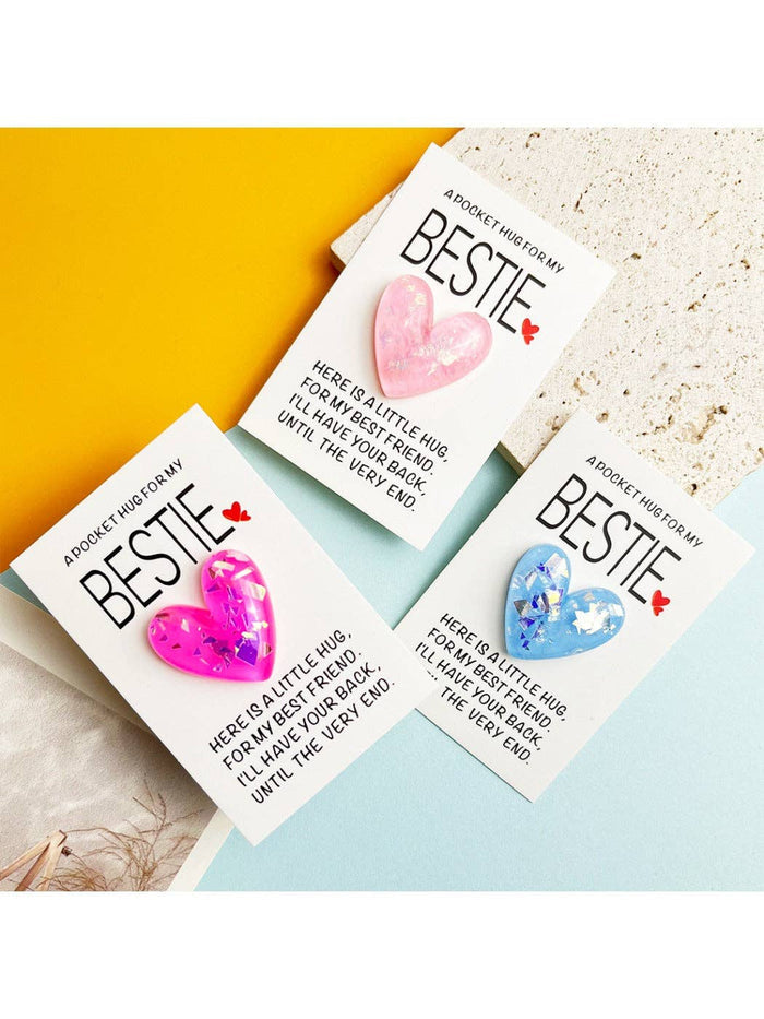 Pocket Hug Glitter Heart Gift for Best Friends