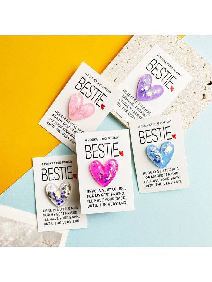 Pocket Hug Glitter Heart Gift for Best Friends