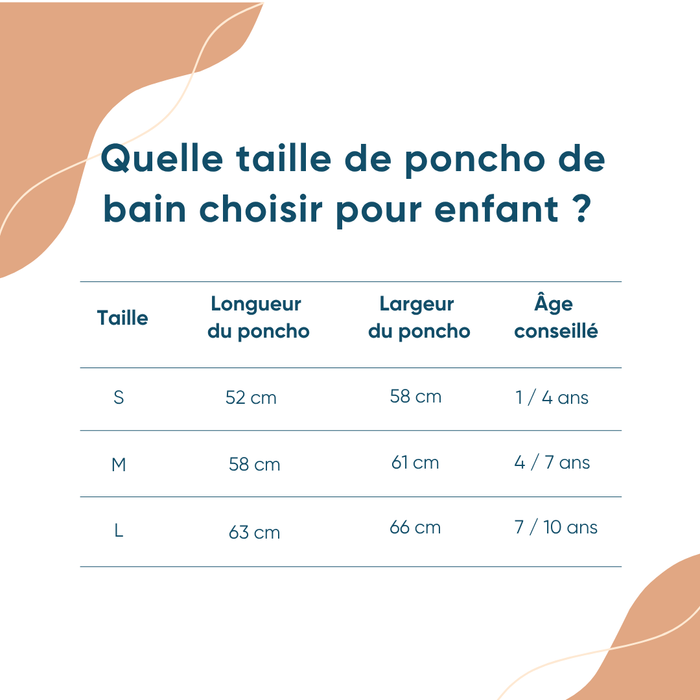 Poncho de bain enfant à capuche, Pêche