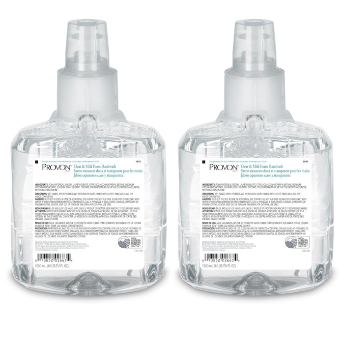 Provon Clear and Mild Foam Handwash, Unscented, 1200 mL Dispenser Refill