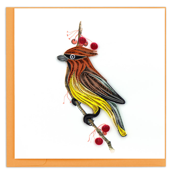 Quilling Card - Cedar Waxwing
