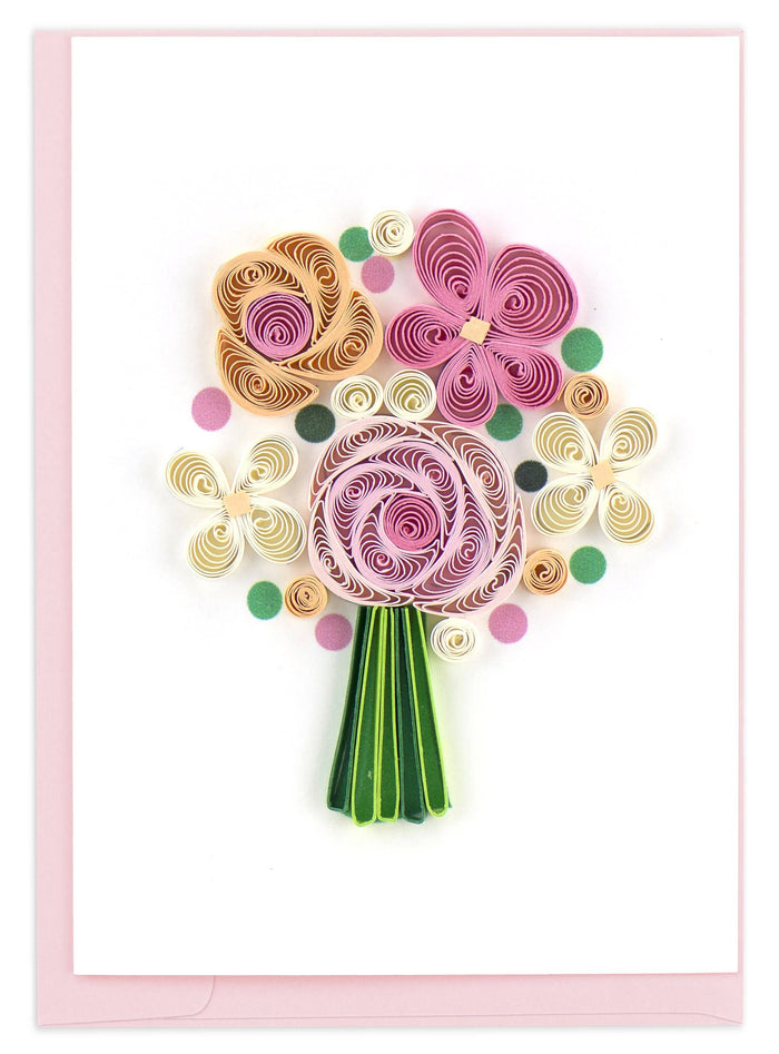 Quilling Card - Flower Bouquet Gift Enclosure Mini Card