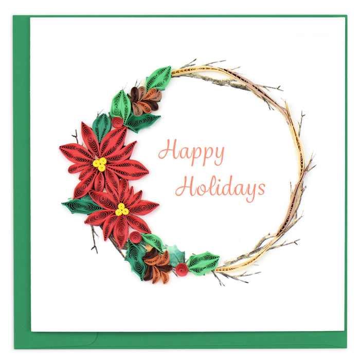Quilling Card - Poinsettia Wreath