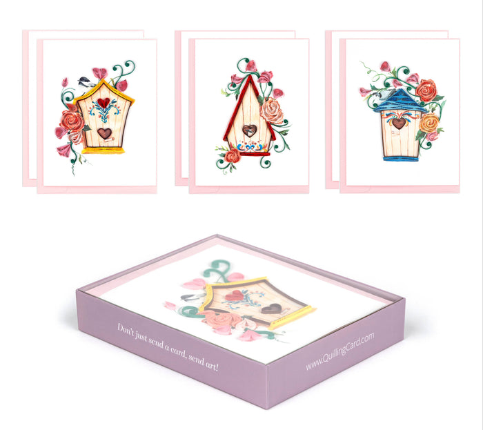 Quilling Card - Quilled Birdhouses Note Card Box Set