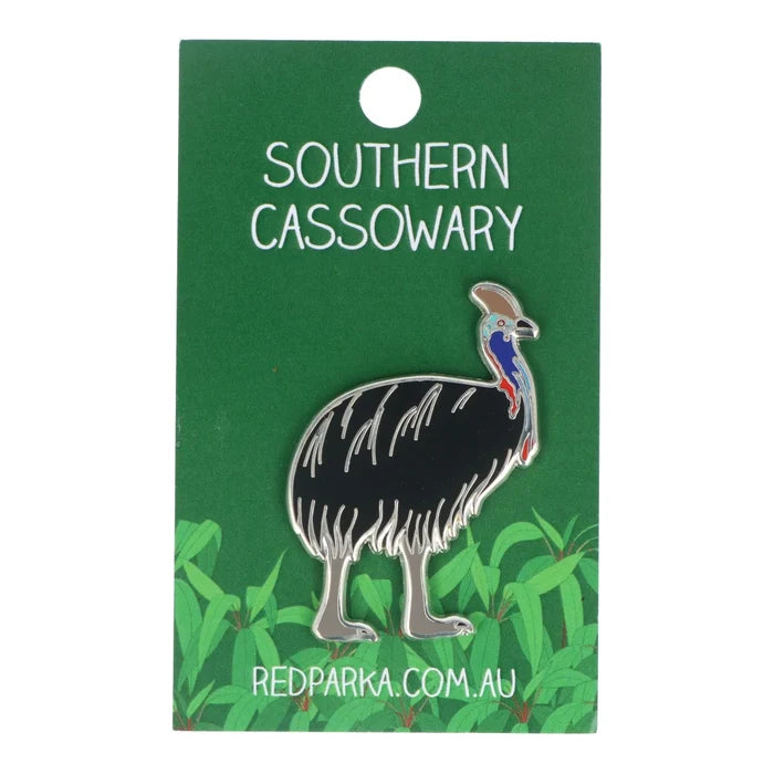 Red Parka Enamel Pin - Cassowary