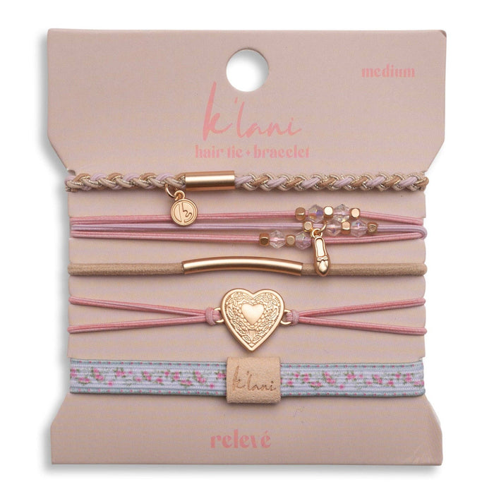Relevé Pink Floral with Ballet Slipper Hair Tie Bracelets