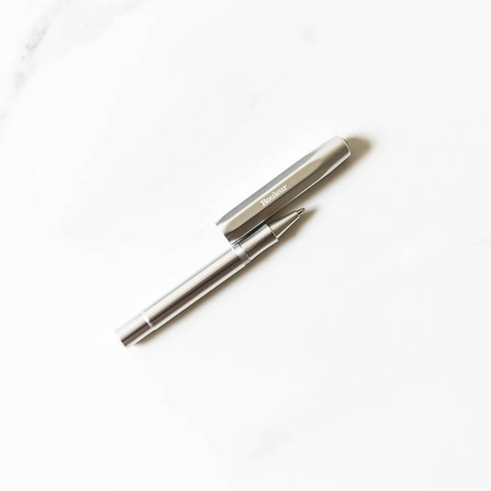 Rouleur x Kaweco Aluminium Rollerball Pen - Silver + Engraved logo - Rouleur