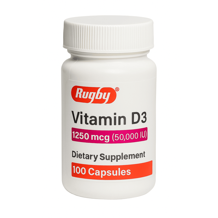 Rugby Vitamin D3 Supplement, 1250 mcg - 80681017400 - LL Medico