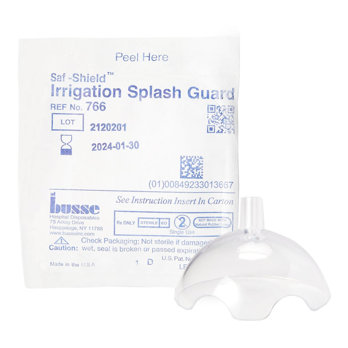 Saf-Shield Irrigation Splash Guard, Clear Plastic, Angled Inlet, Sterile - 766-Single - LL Medico