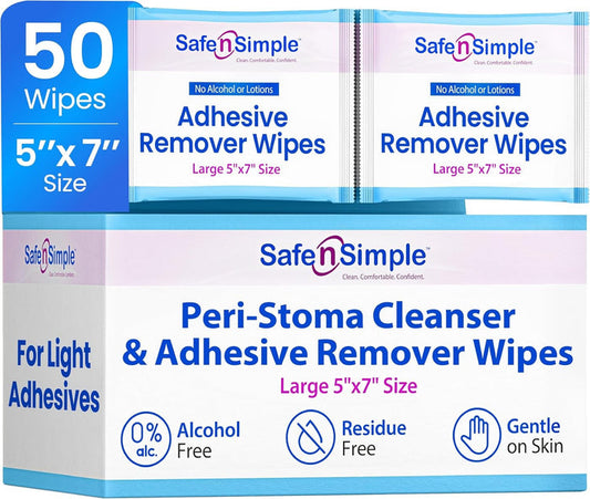 Safe N Simple Adhesive Remover, 5 x 7 Inch Wipe