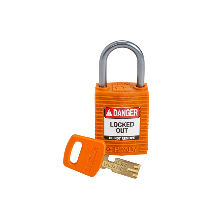 SafeKey Compact Nylon Lockout Padlocks - Keyed Different, Lightweight, Durable, High Visibility Safety Solution for Workers - Mann Supply Brady