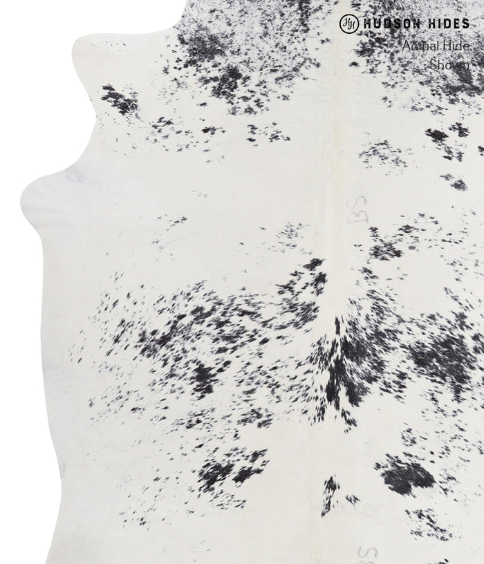 Salt and Pepper Black Cowhide Rug #A3781