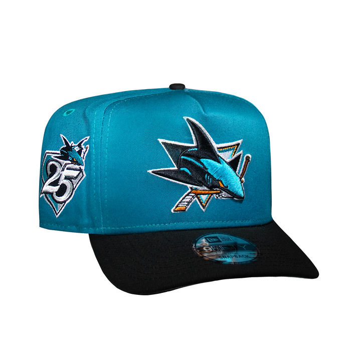 San Jose Sharks Teal & Black 950 AFrame Snap Back