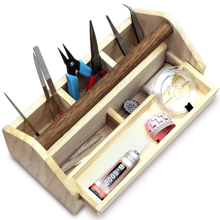 Natural Wood Color Wooden Craft Tool Box