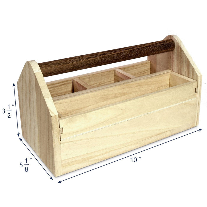 Natural Wood Color Wooden Craft Tool Box