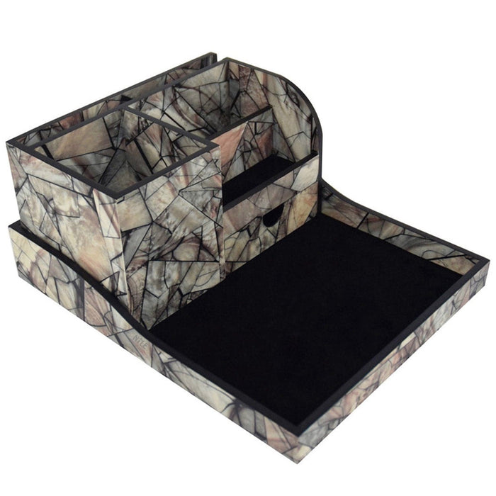 Wooden Marble Pattern Office Supplies Storage Desk Organizer-Nile Corp