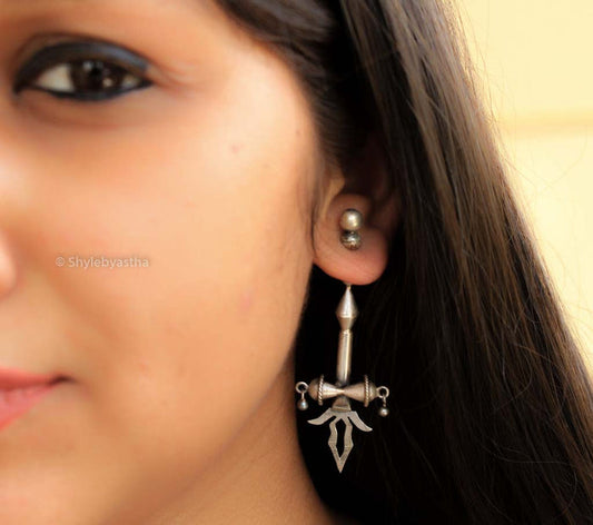 Shiva Damru Trishul Studs