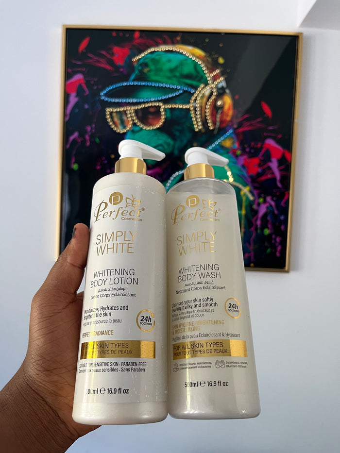 Simply white whitening Shower gel and Body lotion