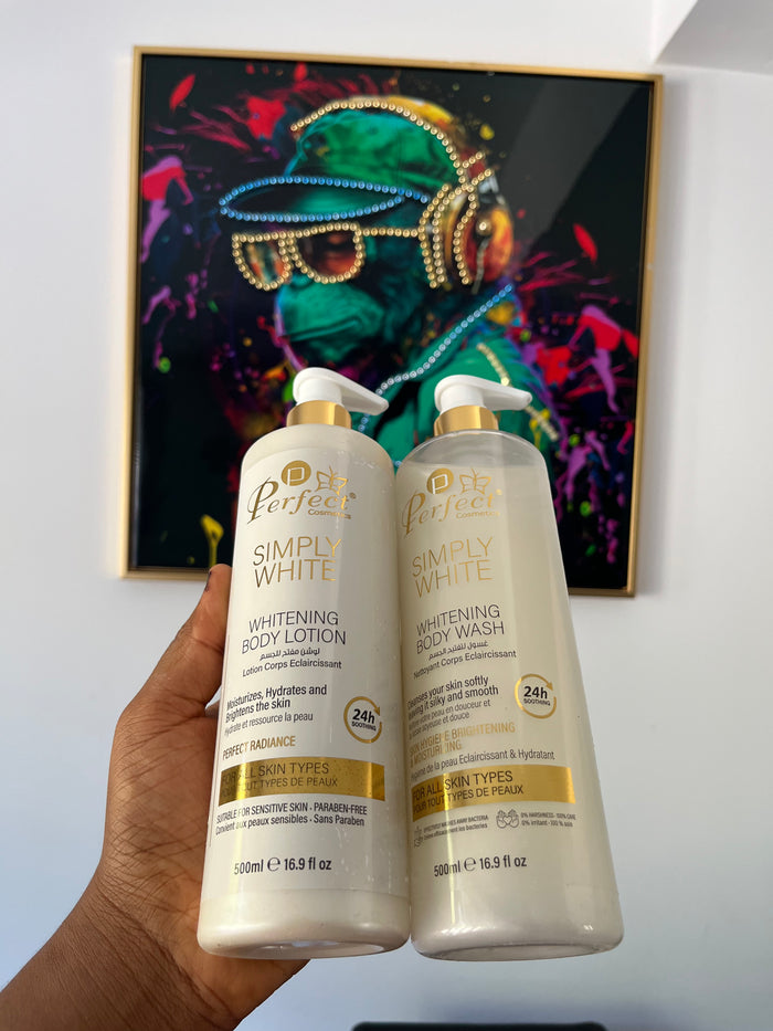 Simply white whitening Shower gel and Body lotion