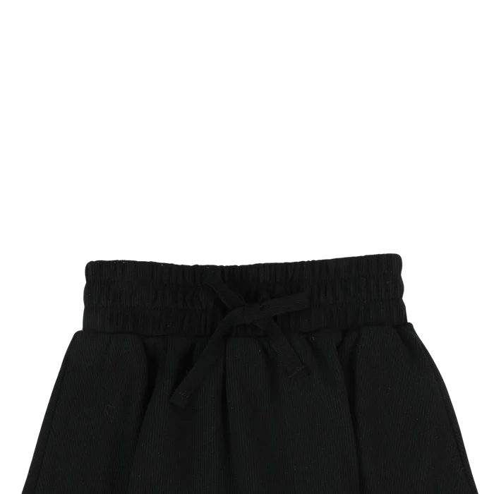skirt ribbed - black