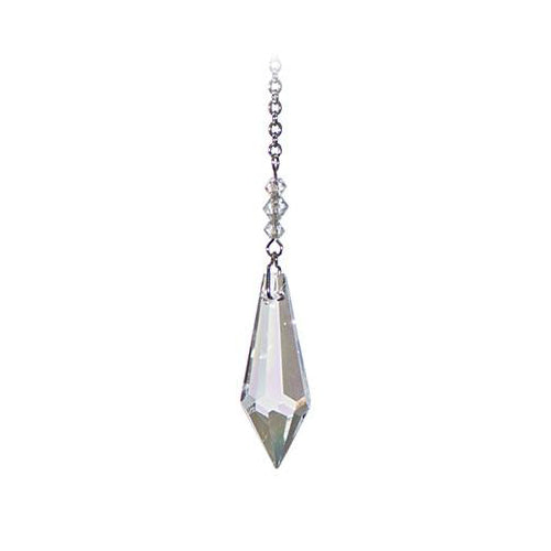 Small Faceted Icicle Crystal Suncatcher  – Aurora Borealis (Iridescent) Finish