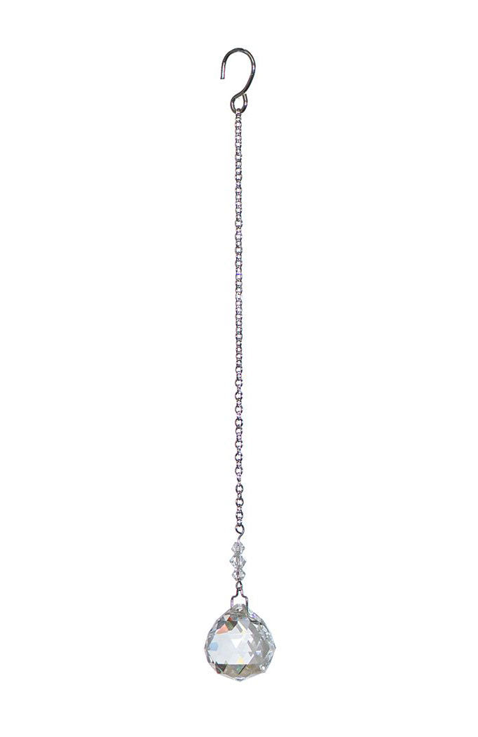 Small Faceted Sphere Crystal Suncatcher  – Clear