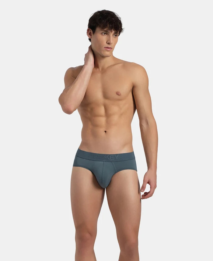 Soft Touch Recycled Microfiber Elastane Stretch Brief with Ultrasoft Waistband - Stormy Weather