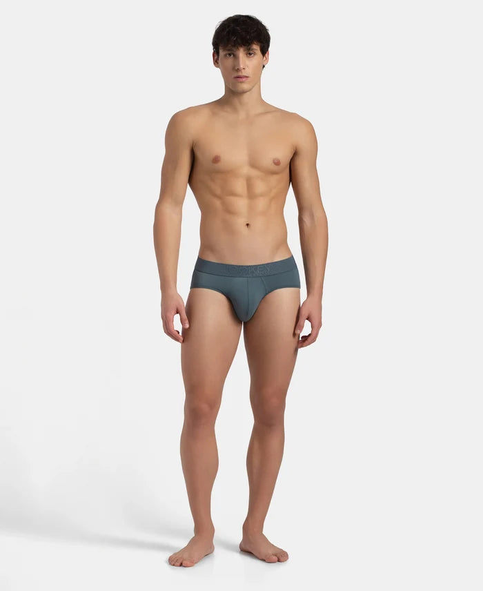 Soft Touch Recycled Microfiber Elastane Stretch Brief with Ultrasoft Waistband - Stormy Weather
