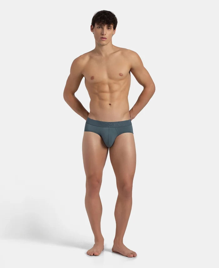 Soft Touch Recycled Microfiber Elastane Stretch Brief with Ultrasoft Waistband - Stormy Weather
