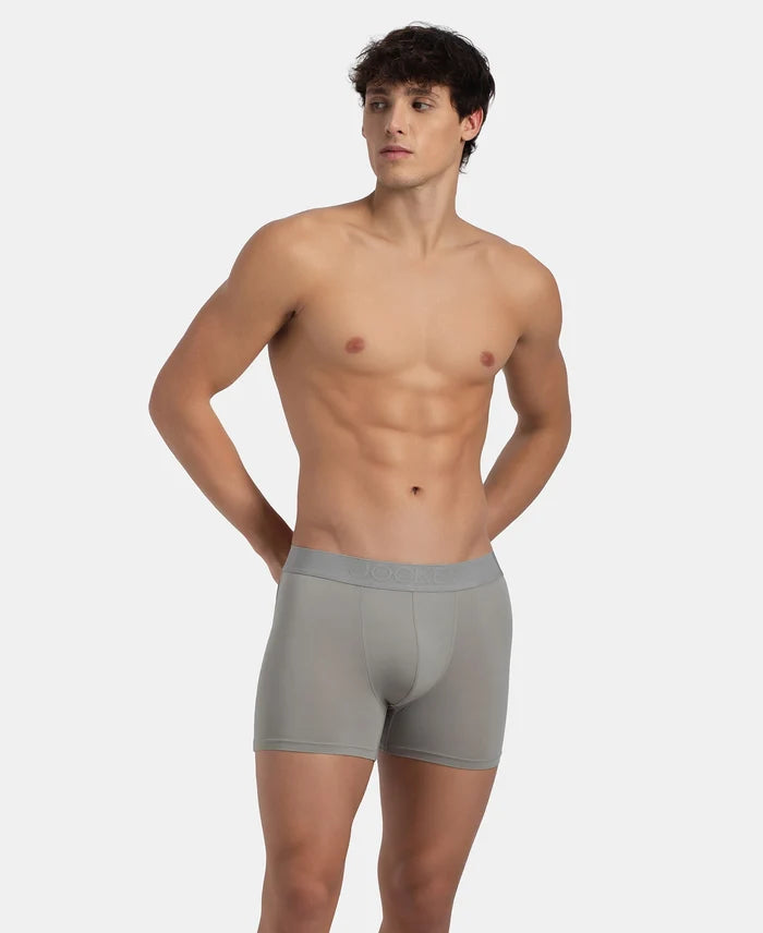 Soft Touch Recycled Microfiber Elastane Stretch Trunk with Ultrasoft Waistband - Bright Light Grey
