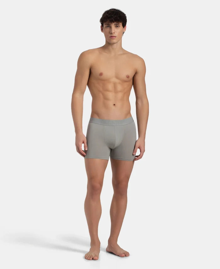 Soft Touch Recycled Microfiber Elastane Stretch Trunk with Ultrasoft Waistband - Bright Light Grey