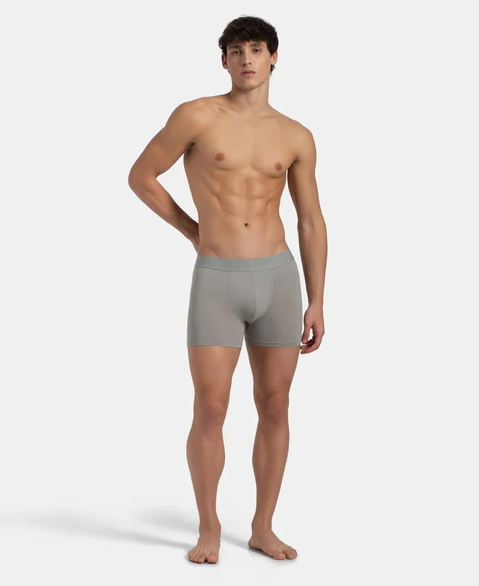 Soft Touch Recycled Microfiber Elastane Stretch Trunk with Ultrasoft Waistband - Bright Light Grey