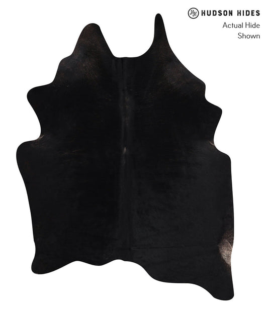 Solid Black Cowhide Rug #A10648
