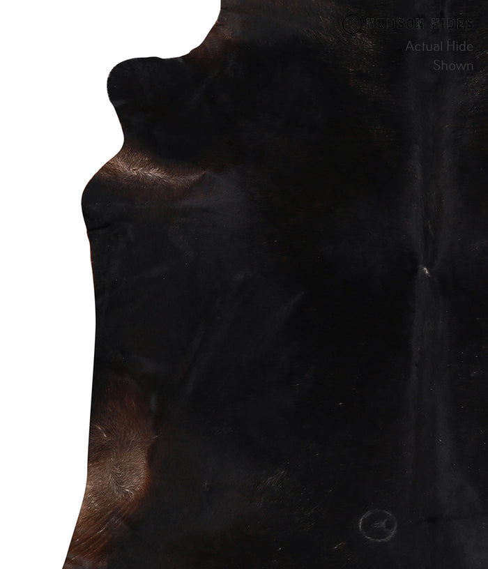 Solid Black Cowhide Rug #A10681