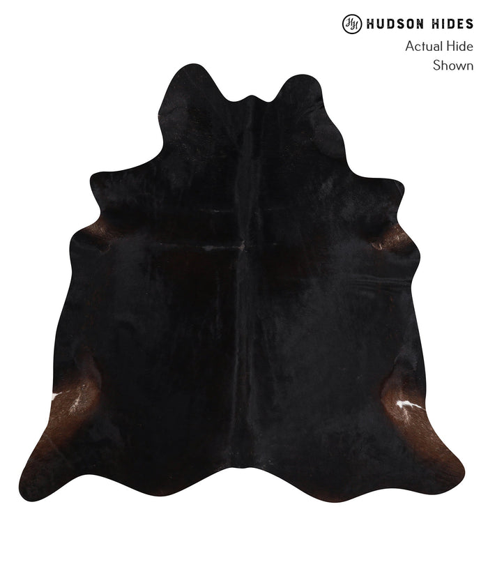 Solid Black Cowhide Rug #A10702