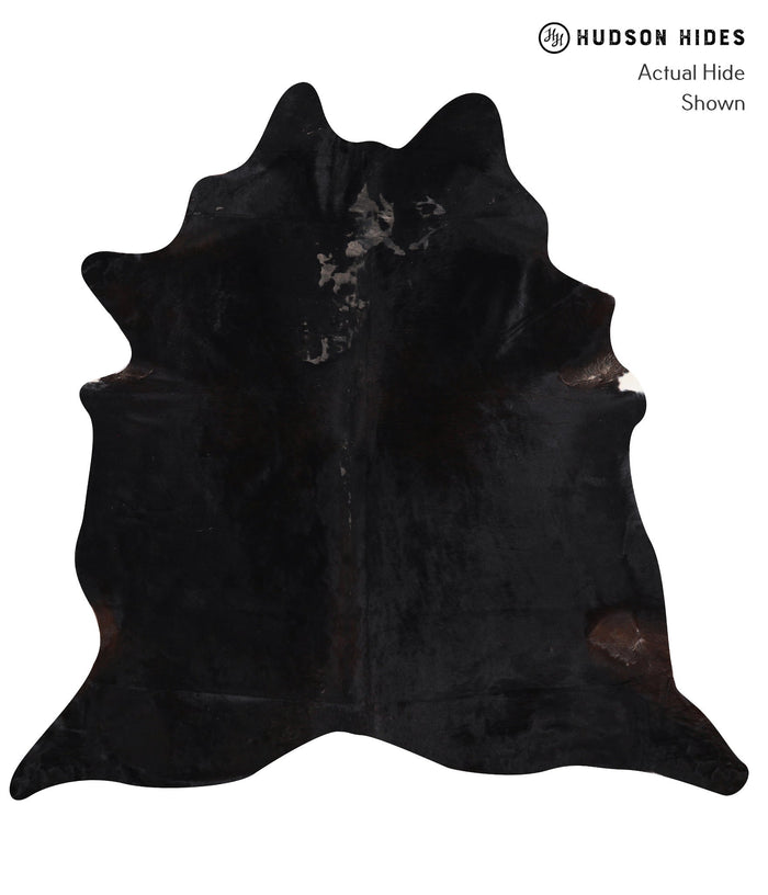 Solid Black Cowhide Rug #A11792