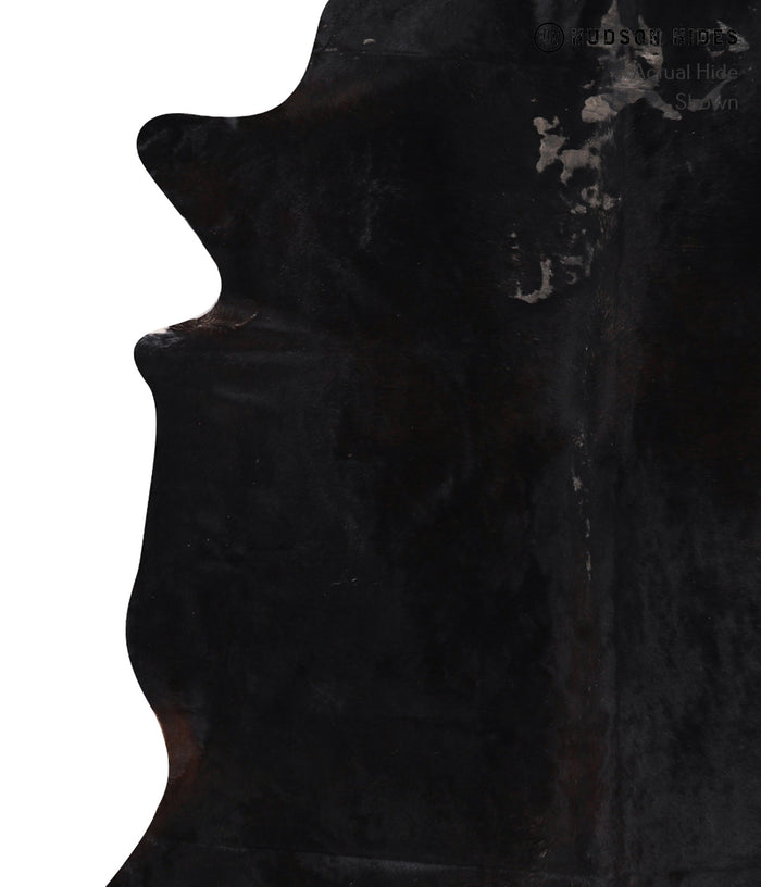 Solid Black Cowhide Rug #A11792